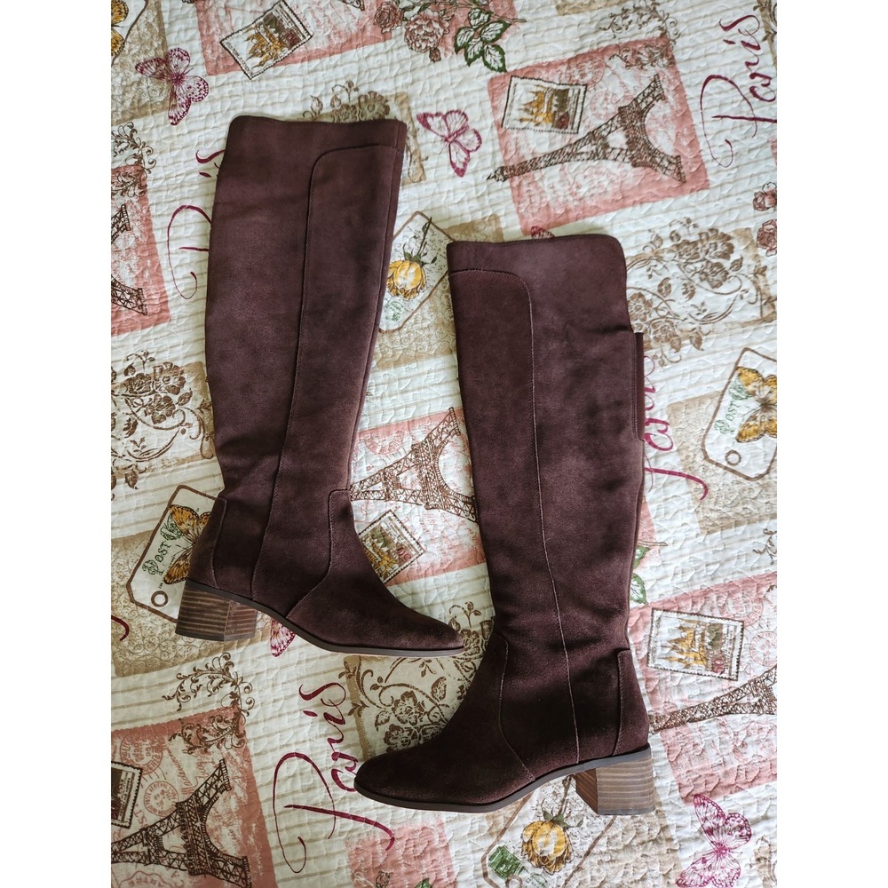 Corso Como‎ Womens Loval Boot Over the Knee  Brown Suede Leather W/Elastic 10 M